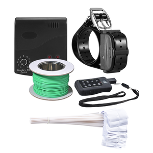 Système de clôture électrique sans fil pour animaux de compagnie, rechargeable, étanche, clôture cachée en plastique, pour un maximum de 3 chiens, avec collier d'entraînement - Product Image 1