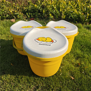 Dreamland Yellow Duck Storage <b>Stool</b> With Lid For Kids Toy Organizer Round <b>Plastic</b> Seat 1-3 Years Old - Product Image 4