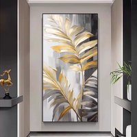 Vente en gros usine : Tableau mural Pop Art pour salon, impression HD abstraite, motif feuille florale, peinture en porcelaine cristalline 3D encadrée