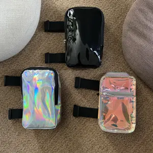 Start From 50pc 8" Holographic PU Thigh Bag Waterproof Phone Leg Bag Drop Leg Bags With Adjustable Straps