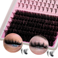 Cils en grappe autocollants, application simple, légers, pour débutantes, cils de beauté décontractés