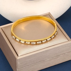 Brazalete de Acero Inoxidable con Pedrería, Estilo Europeo, para Mujer, Joyería de Lujo, Resistente al Deslustre, en Oferta - Product Image 4