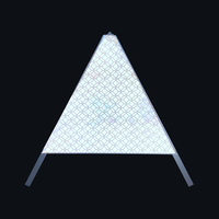 Panneau d'avertissement pliant triangulaire de 23 "Panneau d'enroulement standard européen/Signal de trafic pour tente trépied/Panneau de signalisation réfléchissant pliable