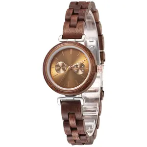 High Quality Wholesale Women Metal Wood Watch Quartz Customization Ladies Wooden Watches Reloj De Madera