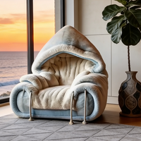 Fauteuil créatif à capuche, canapé individuel moderne en polaire Teddy, chaise longue surdimensionnée, pouf de sol, mobilier de maison