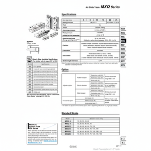 Pièces pneumatiques de MXQ8-75BS de table de glissière d'air pneumatique de SMC - Product Image 1