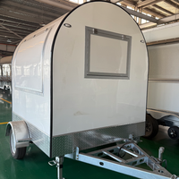 Remorque de bar à bière AUSTAR ronde et incurvée en fibre de verre, système de distribution de bière pression, chariot mobile d'extérieur résistant aux intempéries pour boissons et snacks
