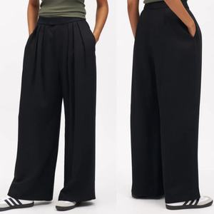 กางเกงพลีทขาบานเอวสูงสไตล์ลำลองสำหรับผู้หญิง รับผลิตตามสั่งขายส่ง - Product Image 4