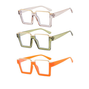 Kính mắt thời trang gọng nửa khung vuông lớn, thiết kế độc đáo, chống ánh sáng xanh, unisex - Product Image 2