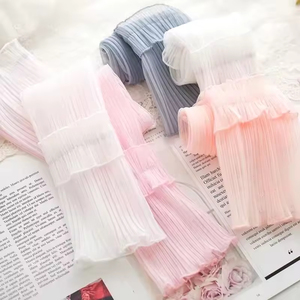 Manicotti da ciclismo da <span class=keywords><strong>donna</strong></span> per uso quotidiano, protezione UV, in rete traspirante con pizzo laterale a <span class=keywords><strong>fiori</strong></span>, effetto rinfrescante - Product Image 3