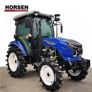 Horsen trator compacto de cão 4x4 50hp 60hp, trator com carregador e retrovisor para venda