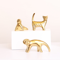 Figurine en céramique Statue d'animal de la vie Ornement d'armoire Sculpture d'animal d'art doré Vente en ligne pour la décoration intérieure
