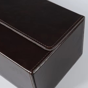 Elegante Caja de Almacenamiento de Cuero PU Color Marrón con Cierre Magnético, Capacidad para 220 Tarjetas TCG/CCG - Product Image 3