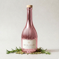 Bouteille en verre cannelé de 520 ml en verre de haute qualité, vide, pour jus, spiritueux, liqueur, whisky, boissons – Vente en gros