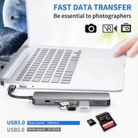 JILIAN Hub USB-C 3.1 multifonction 7 ports en alliage d'aluminium avec lecteur de carte SD et station de charge pour vente en gros