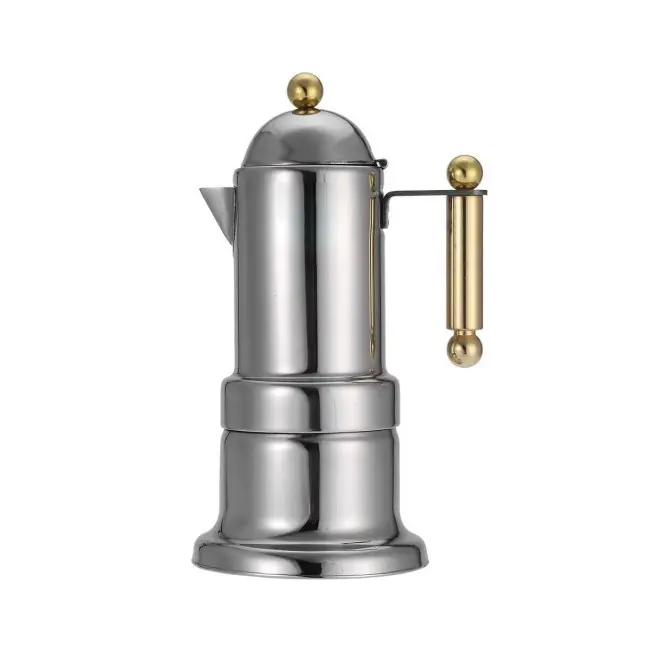 4 컵 스테인레스 스틸 모카 냄비 Stovetop 에스프레소 커피 메이커 커피 양조 도구 안전 밸브
