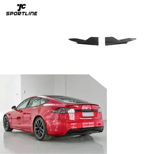 Tesla 모델 S 격자 무늬 2021 2023 JC 스타일을위한 고급 탄소 섬유 애드온 리어 디퓨저 스플리터