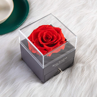 Boîte à bijoux en forme de rose pour la Saint-Valentin 2023, boîte cadeau créative avec rose éternelle
