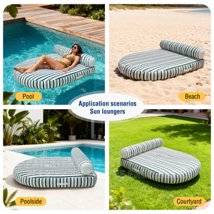 Kursi Santai Tiup Desain Baru Bentuk Perisai Dengan Penutup Kain PVC Pelampung Kolam Sofa Air Tempat Tidur - Product Image 5