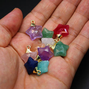 金メッキニッケルフリー銅DIYペンダント4ピース/ロット天然石星チャームジュエリーアクセサリー真鍮 - Product Image 2