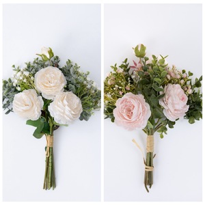 Bouquet de pivoines et d'eucalyptus artificiels Iori, décoration murale pour mariage CF01010 - Product Image 3