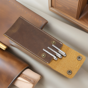 Genuine Leather <b>Watch</b> Storage Bag Brown Rectangle Cowhide Coin Purse <b>Case</b> For Everyday Use - Product Image 1