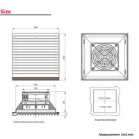 Holafan Ventilateur de ventilation de cabinet IP54 facile à installer avec filtre, ventilateurs axiaux en plastique avec persiennes OEM&ODM