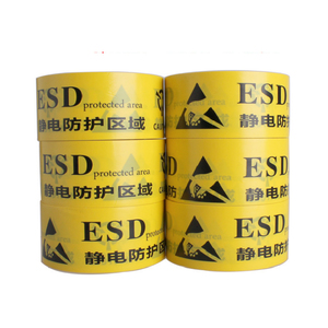 Tùy chỉnh <span class=keywords><strong>PVC</strong></span> ESD chống tĩnh sàn đánh dấu Băng duy nhất hai mặt nóng chảy phòng sạch thận trọng in ấn nhận dạng chống tĩnh điện khu vực cảnh báo - Product Image 3