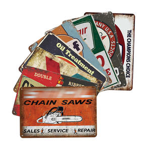 Ensemble de panneaux métalliques vintage rétro sur le thème du gaz, de l'huile, des garages et des tronçonneuses, décoration murale rétro pour garage, atelier et <span class=keywords><strong>man</strong></span> cave - Product Image 3