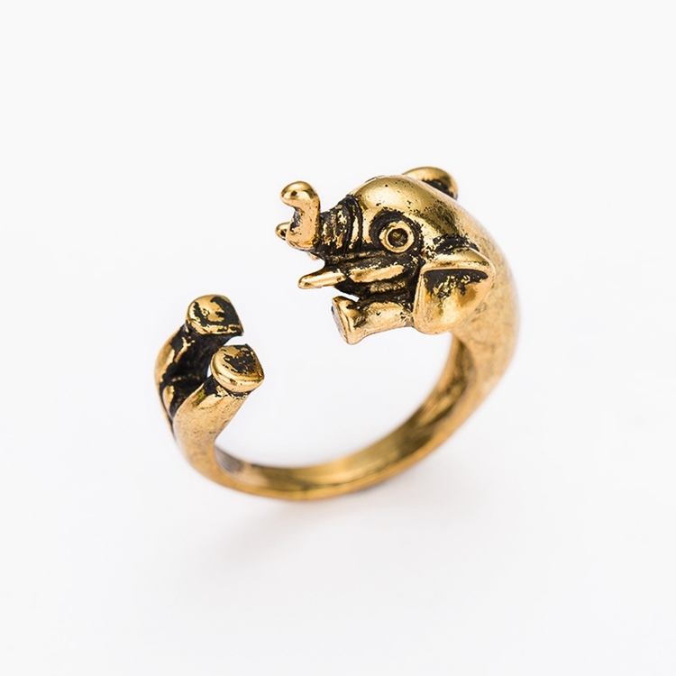 HH-08 Mode Réglable Anneaux Bijoux Éléphant Anneau Ouvert