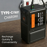Gonfleur de pneus rechargeable, batterie polymère haute capacité, mini pompe à air sans fil avec affichage numérique, 1200 mAh, moniteur de pression des pneus