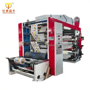 Máquina de impresión flexográfica de conducción de correa síncrona de 4 colores para bolsa de papel de película