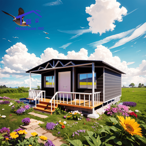 Grande maison conteneur extensible de 40 pieds et 20 pieds, 2 à 3 chambres, cuisine, maison préfabriquée en acier pliable avec terrasse - Product Image 5