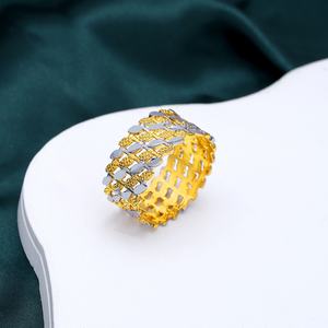 Jxx Wholesale 24K Gold Ring Fine <b>Fashion</b> Wedding Bands for Women and Men Mainly Made of Brass - Product Image 2