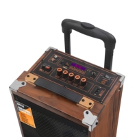Sistem Suara Karaoke Portabel Nirkabel B-Q12 Teleskopik untuk Speaker Kayu 5.0 Woofer 12-Inci 40W dengan Mikrofon