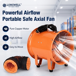 Ventilateur axial portable LONGWELL de 10 à 14 pouces, résistant à la chaleur, 2000 CFM, souffleur axial, ventilateur <span class=keywords><strong>d</strong></span>'évacuation pour l'extraction de poussière, de fumée et <span class=keywords><strong>d</strong></span>'<span class=keywords><strong>air</strong></span> industriel - Product Image 1