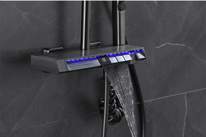 Affichage numérique <span class=keywords><strong>de</strong></span> la température thermostatique Pistolet en laiton gris Bain <span class=keywords><strong>Colonne</strong></span> <span class=keywords><strong>de</strong></span> <span class=keywords><strong>douche</strong></span> pluie - Product Image 3