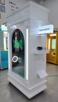 Cabina de Fotos Comercial Estilo Disco, Cabina de Selfies Interactiva con Impresora Rápida, Cámara DSLR, Cabina de Fotos para Promoción de Eventos