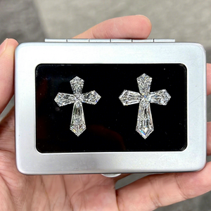 5 bijoux en moissanite cultivée en laboratoire, taille brillant rond, avec jeu de couleurs, pour femmes - Product Image 6