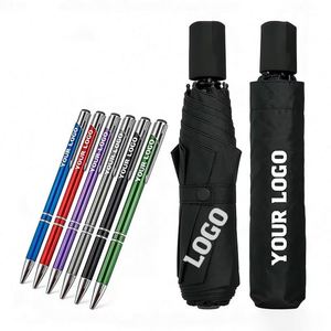 Stylo bille en aluminium personnalisé avec logo pour cadeaux d'affaires, stylos promotionnels sur mesure en gros - Product Image 1