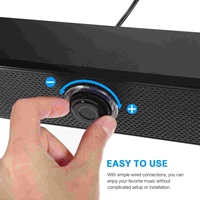 Barre de son avec connexion filaire/sans fil, haut-parleur de bureau, design compact haute définition, audio pour ordinateurs domestiques, tablettes, téléphones mobiles