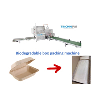 Máquina envasadora de vasos y cajas biodegradables automática de alta velocidad con pegado para bebidas y alimentos