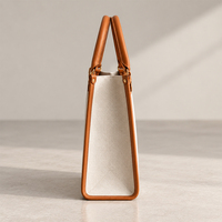 Sac fourre-tout en toile personnalisé pour femme, sac à bandoulière minimaliste portable d'été, sac de travail quotidien structuré grande capacité avec poignée supérieure