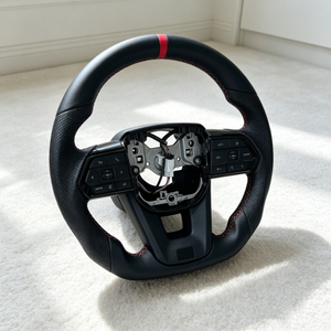 Volant en cuir perforé noir pour <span class=keywords><strong>Toyota</strong></span> Prado 120 150 Camry 2017 Yaris <span class=keywords><strong>GR</strong></span> Hilux Tacoma LC79 4Runner Mark X <span class=keywords><strong>CHR</strong></span> - Product Image 2