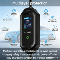 Nouveau chargeur EV portable intelligent de type 2, 16A, 3,5 kW, étanche IP65, avec WiFi et contrôle par application pour voitures électriques