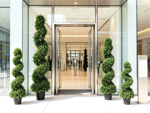 Árbol Topiario Artificial en Espiral, <span class=keywords><strong>Ciprés</strong></span> Artificial en Maceta, Arbusto de Boj Retorcido, Planta Verde Artificial para Paisajismo de Villas, Centros Comerciales, Hoteles y Terrazas - Product Image 1