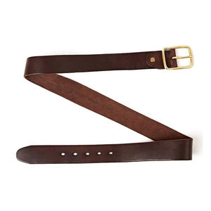 Cinturón de cuero con hebilla pura fuerte Vintage para hombre - Product Image 6