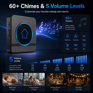 Nuevo Modelo Privado 2026: <span class=keywords><strong>Timbre</strong></span> Inalámbrico Digital Impermeable IP55 para Hotel con 60 Melodías y Alcance <span class=keywords><strong>de</strong></span> 300M, Compatible con OEM/ODM - Product Image 3