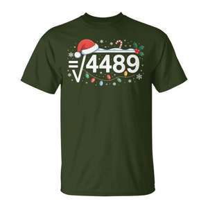 T-shirt de Noël sur le thème des mathématiques Square Root 4489 pour les enseignants et les élèves, vêtements de fête - Product Image 1