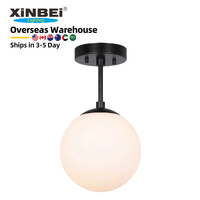 Luminaires en verre ETL en stock aux États-Unis, luminaires de plafond en forme de globe, semi-encastrés, pour la maison, le salon
